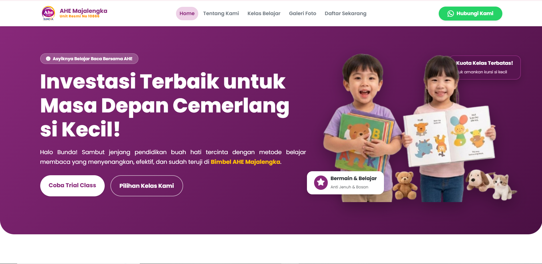 Landing Page Profil Bimbel AHM Majalengka