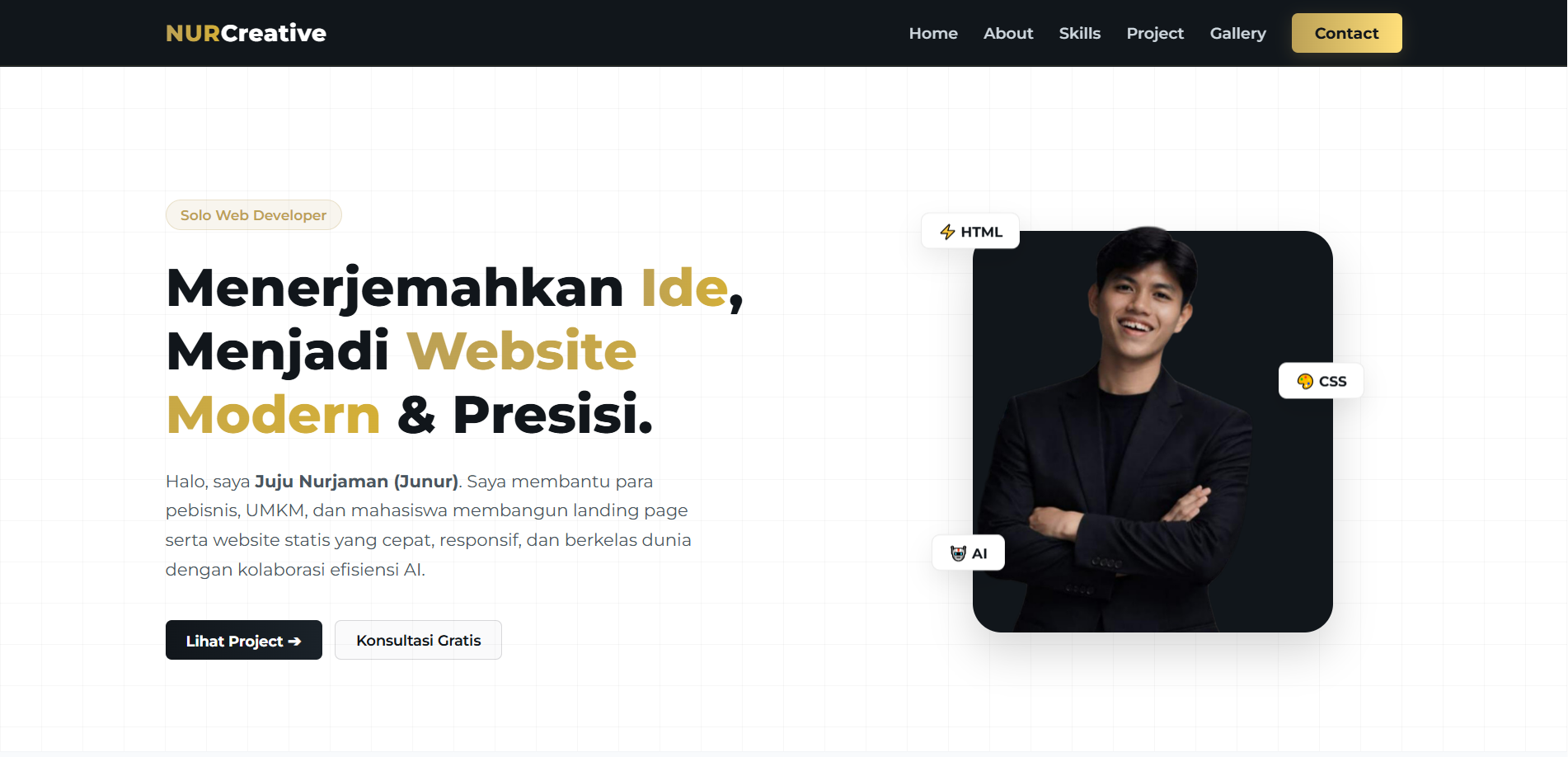 Landing Page Portofolio NURCreative